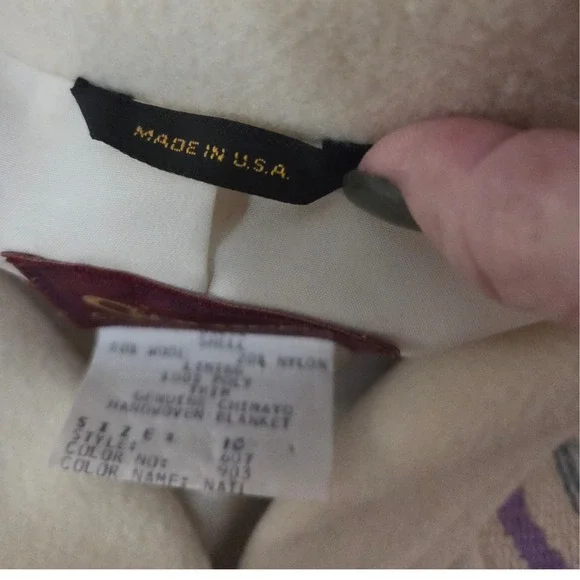 Vintage Pioneer Wear Golden Collection Handwoven‎ Chimayo Cropped Wool  Jacket - Picture 10 of 11